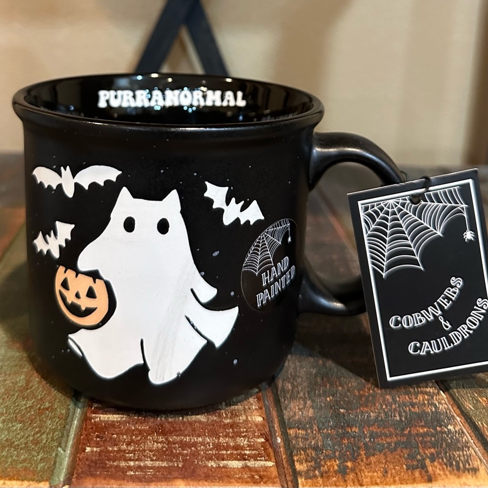 Cobwebs & Cauldrons Black Purranormal Halloween Mug